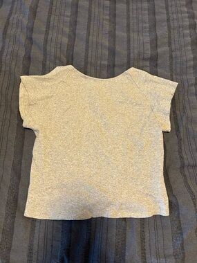aerie BACKLESS Ribbed Short Sleeve Tee - Light Gray